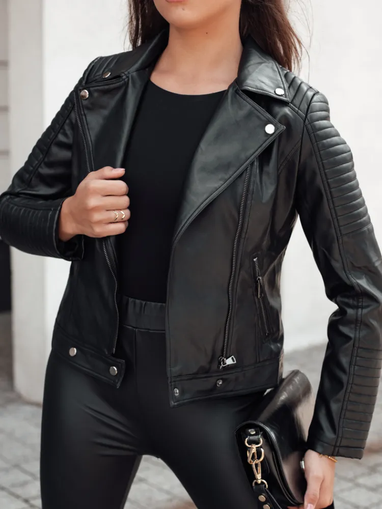 Kurtki Damskie>Dstreet Kurtka damska skórzana ramonseka krótka czarna TY4634