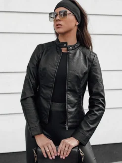 Kurtki Damskie>Dstreet Kurtka damska skórzana SKINVEX czarna TY4629