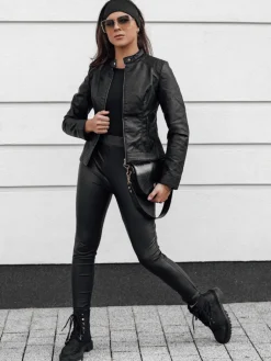 Kurtki Damskie>Dstreet Kurtka damska skórzana SKINVEX czarna TY4629