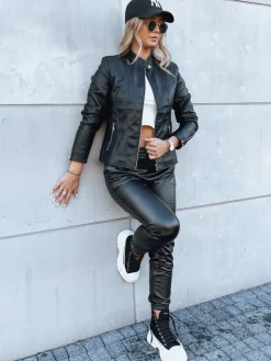 Kurtki Damskie>Dstreet Kurtka damska skórzana TRENDY FUSION czarna TY3896