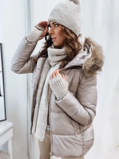 Kurtki Damskie>Dstreet Kurtka damska STELLAR beżowa TY4097