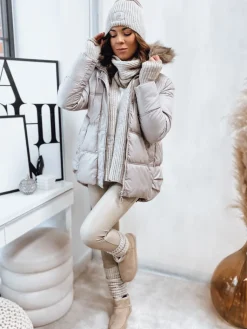 Kurtki Damskie>Dstreet Kurtka damska STELLAR beżowa TY4097