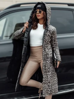 Kurtki Damskie>Dstreet Kurtka damska VELVETTI długa pikowana z kapturem dwustronna czarna TY4654