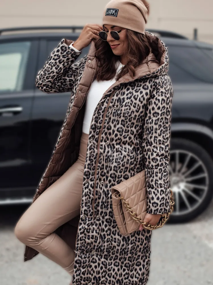 Kurtki Damskie>Dstreet Kurtka damska VELVETTI długa pikowana z kapturem dwustronna kamelowa TY4650