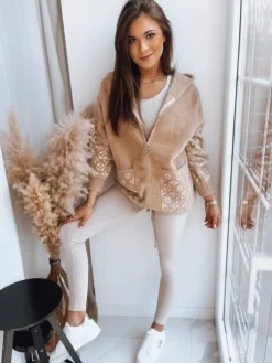 Kurtki Damskie>Dstreet Kurtka damska WINONA alpaka ciemnobeżowa NY0609