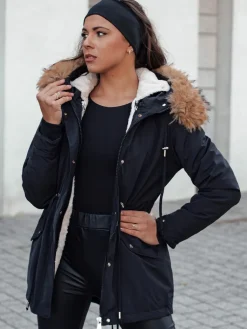 Kurtki Damskie>Dstreet Kurtka damska zimowa CHICOK ocieplana z futerkiem czarna TY4611