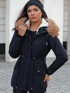 Kurtki Damskie>Dstreet Kurtka damska zimowa CHICOK ocieplana z futerkiem czarna TY4611