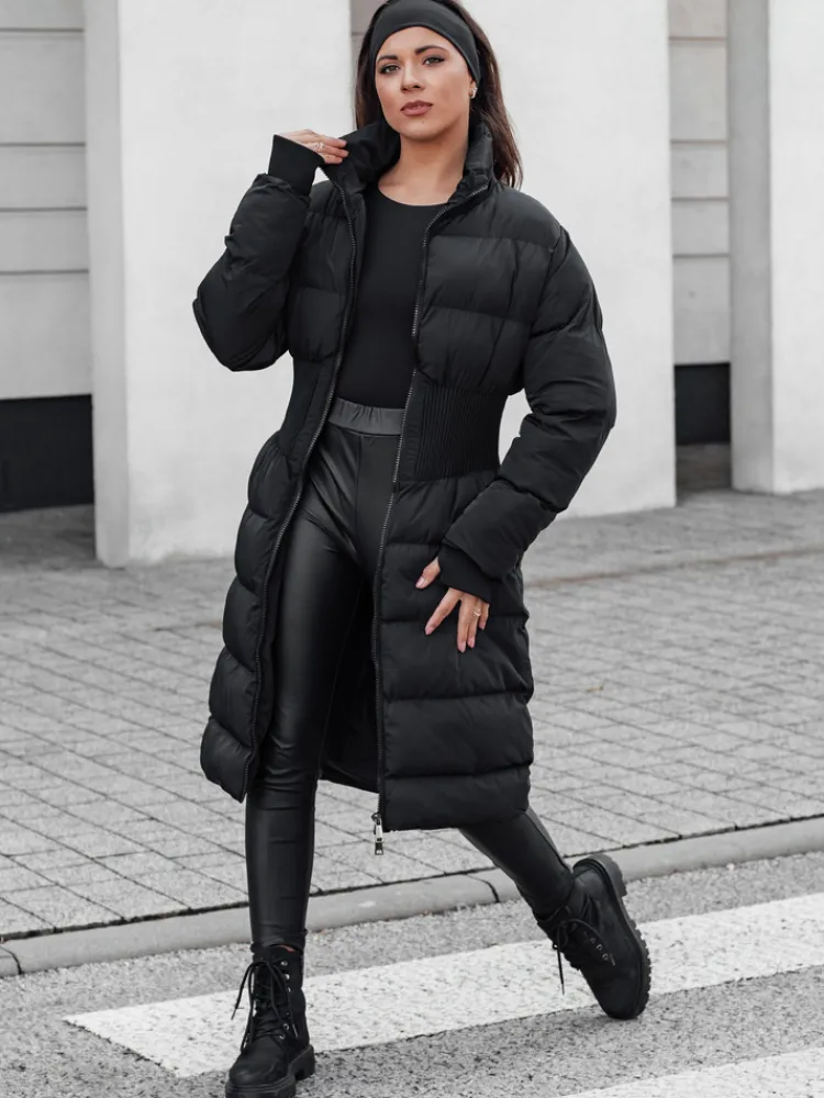 Kurtki Damskie>Dstreet Kurtka damska zimowa długa pikowana FABWARM czarna TY4620
