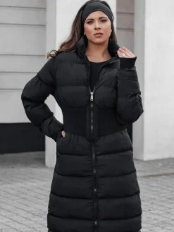 Kurtki Damskie>Dstreet Kurtka damska zimowa długa pikowana FABWARM czarna TY4620