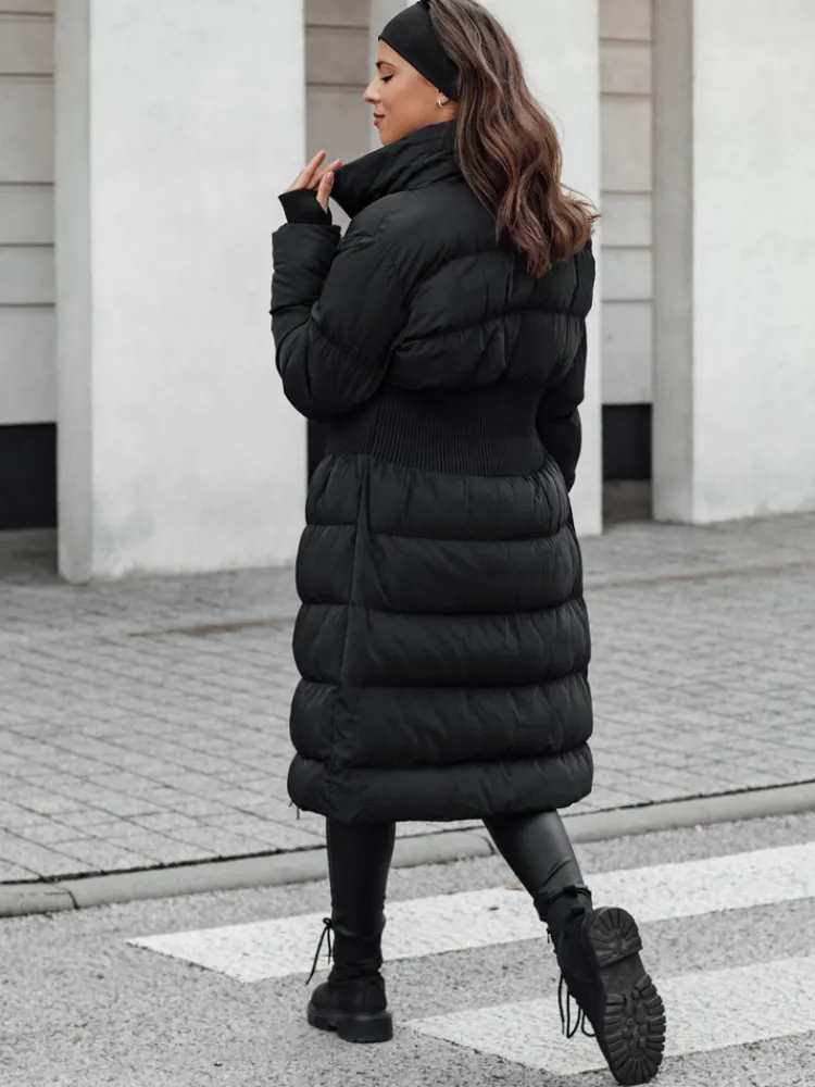 Kurtki Damskie>Dstreet Kurtka damska zimowa długa pikowana FABWARM czarna TY4620