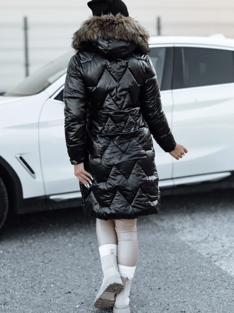 Kurtki Damskie>Dstreet Kurtka damska zimowa ELECIO długa pikowana z kapturem czarna TY4681