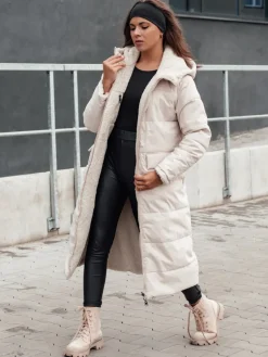 Kurtki Damskie>Dstreet Kurtka damska zimowa GLAMPUFF dwustronna pikowana z kapturem beżowa TY4605