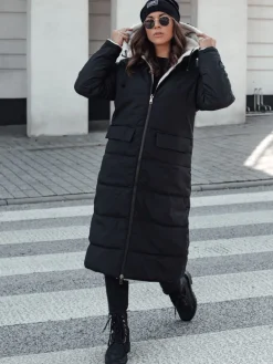 Kurtki Damskie>Dstreet Kurtka damska zimowa GLAMPUFF dwustronna pikowana z kapturem czarna TY4606