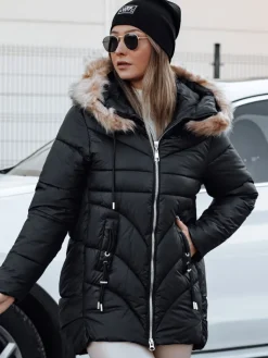 Kurtki Damskie>Dstreet Kurtka damska zimowa MELOMA pikowana z kapturem czarna TY4713