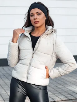 Kurtki Damskie>Dstreet Kurtka damska zimowa NORDPUFF puchowa z kapturem szara TY4645