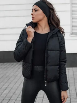 Kurtki Damskie>Dstreet Kurtka damska zimowa NORDPUFF puchowa z kapturem czarna TY4615
