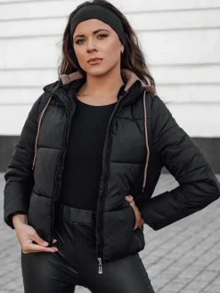 Kurtki Damskie>Dstreet Kurtka damska zimowa NORDPUFF puchowa z kapturem czarna TY4617