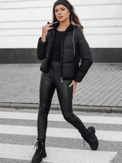 Kurtki Damskie>Dstreet Kurtka damska zimowa NORDPUFF puchowa z kapturem czarna TY4617