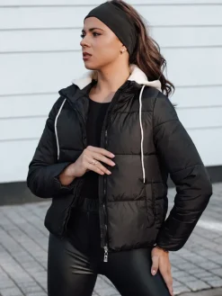 Kurtki Damskie>Dstreet Kurtka damska zimowa NORDPUFF puchowa z kapturem czarna TY4616