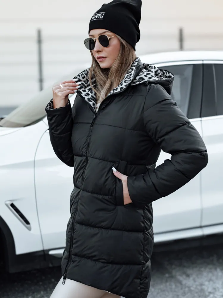 Kurtki Damskie>Dstreet Kurtka damska zimowa PURRBREEZ długa pikowana dwustronna z kapturem czarna TY4661