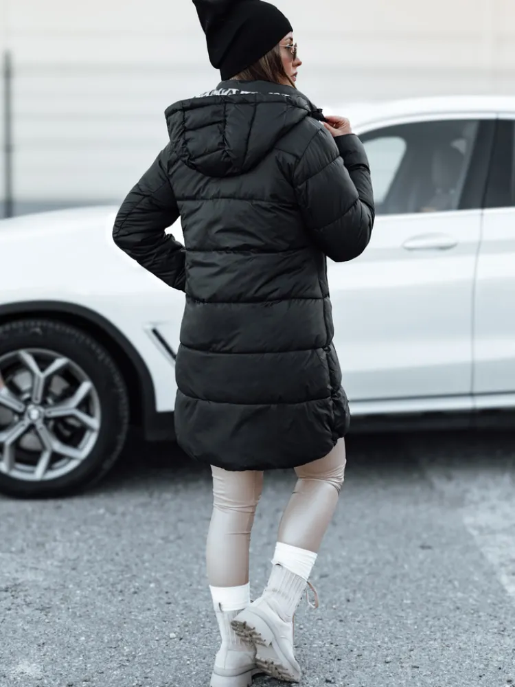 Kurtki Damskie>Dstreet Kurtka damska zimowa PURRBREEZ długa pikowana dwustronna z kapturem czarna TY4661