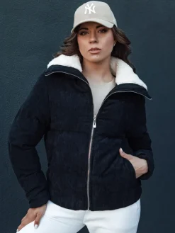 Kożuszki Damskie|Kurtki Damskie>Dstreet Kurtka damska zimowa sztruksowa TRENDYGLAM czarna TY4357