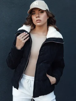 Kożuszki Damskie|Kurtki Damskie>Dstreet Kurtka damska zimowa sztruksowa TRENDYGLAM czarna TY4357