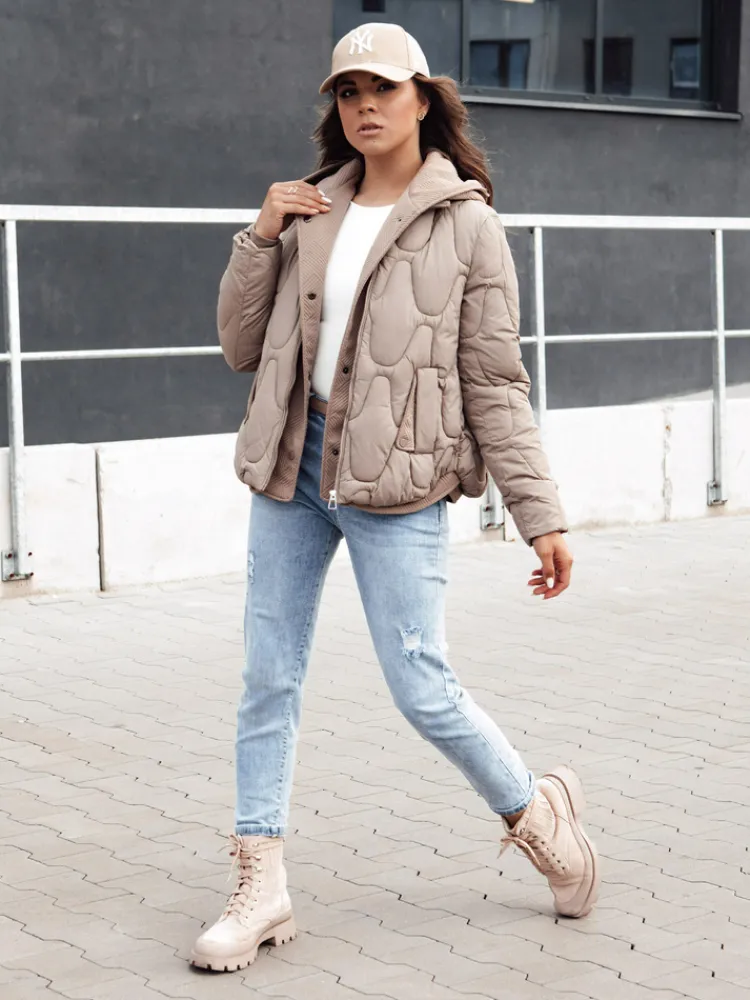 Kurtki Damskie>Dstreet Kurtka damska zimowa WINDGLAM kamelowa TY4421