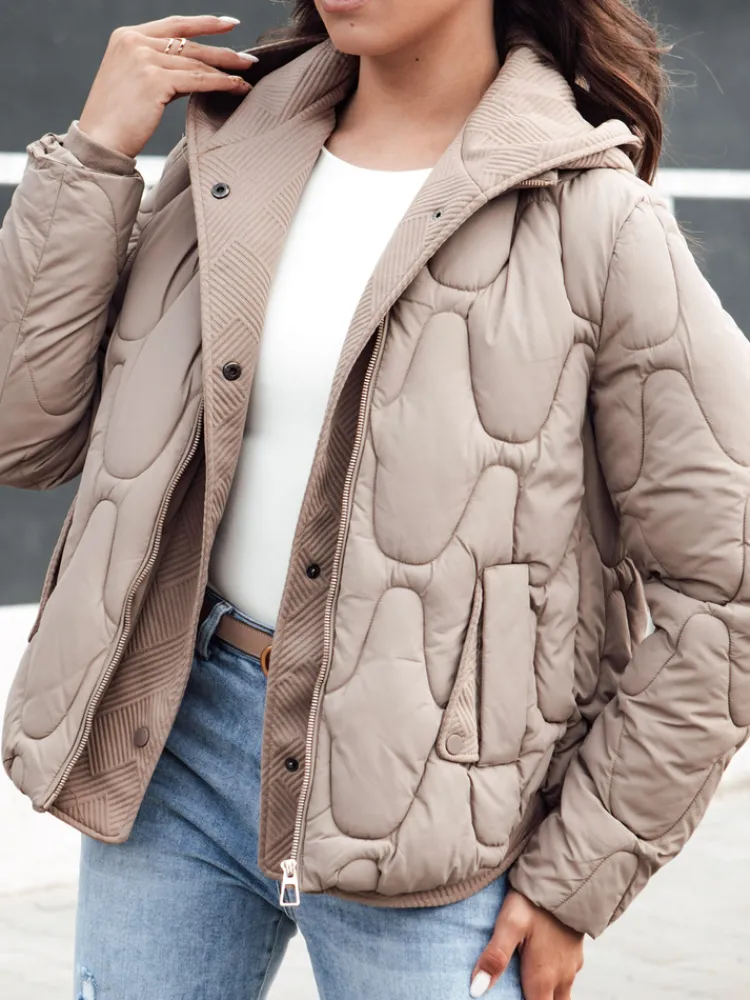 Kurtki Damskie>Dstreet Kurtka damska zimowa WINDGLAM kamelowa TY4421