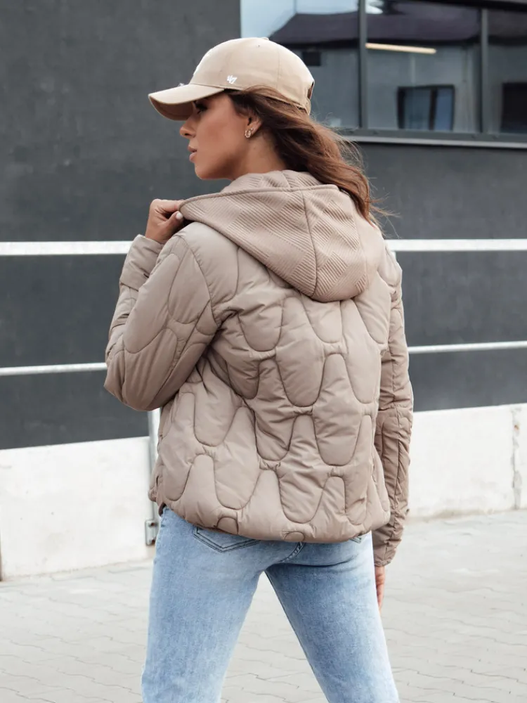 Kurtki Damskie>Dstreet Kurtka damska zimowa WINDGLAM kamelowa TY4421