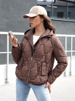 Kurtki Damskie>Dstreet Kurtka damska zimowa WINDGLAM kawowa TY4426