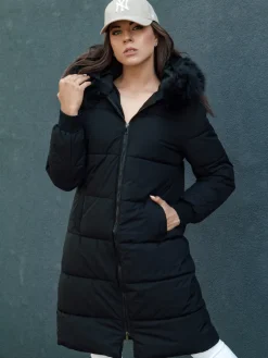 Kurtki Damskie>Dstreet Kurtka damska zimowa z futerkiem TREVERSE czarna TY4498