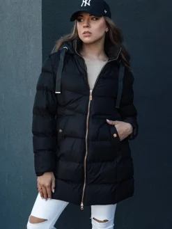 Kurtki Damskie>Dstreet Kurtka damska zimowa z kapturem GABRIELLE czarna TY4366