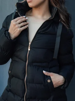 Kurtki Damskie>Dstreet Kurtka damska zimowa z kapturem GABRIELLE czarna TY4366