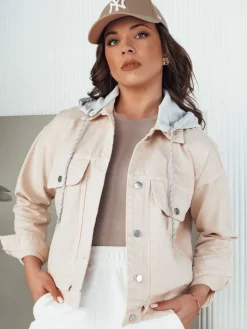 Kurtki Damskie>Dstreet Kurtka jeansowa damska ASFA jasnobeżowa TY4328