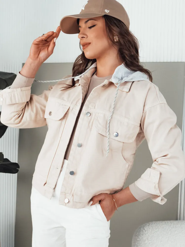 Kurtki Damskie>Dstreet Kurtka jeansowa damska ASFA jasnobeżowa TY4328