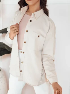 Kurtki Damskie>Dstreet Kurtka jeansowa damska BLENDA jasnobeżowa TY4323