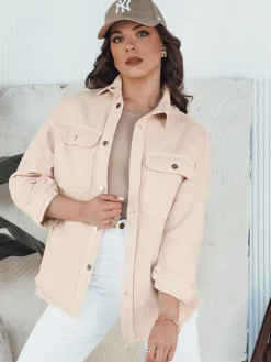 Kurtki Damskie>Dstreet Kurtka jeansowa damska RAWEY jasnobeżowa TY4315