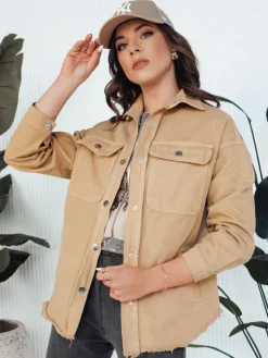 Kurtki Damskie>Dstreet Kurtka jeansowa damska RAWEY beżowa TY4308