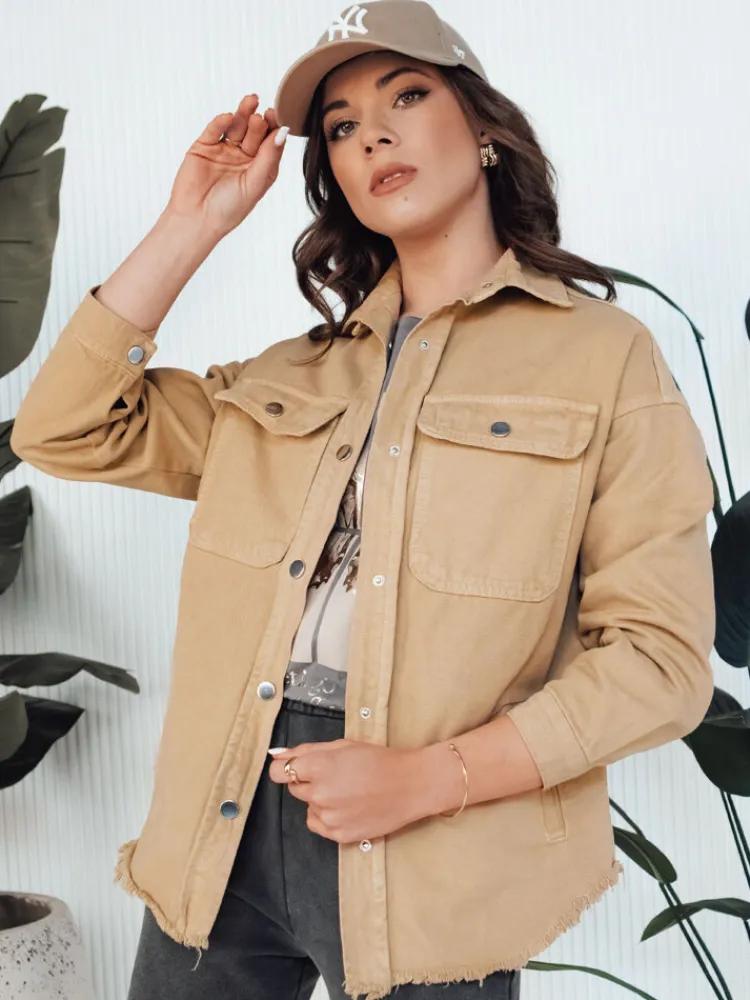 Kurtki Damskie>Dstreet Kurtka jeansowa damska RAWEY beżowa TY4308