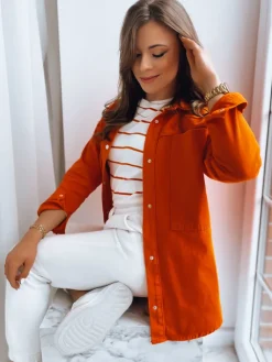 Kurtki Damskie>Dstreet Kurtka koszulowa damska CALIFORNICATION pomarańczowa TY3523