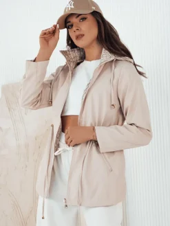 Kurtki Damskie>Dstreet Kurtka parka damska BEGET beżowa TY4263