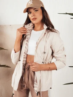 Kurtki Damskie>Dstreet Kurtka parka damska CORMIS beżowa TY4268