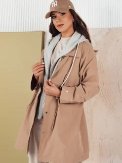 Kurtki Damskie>Dstreet Kurtka parka damska LOIRE beżowa TY4295