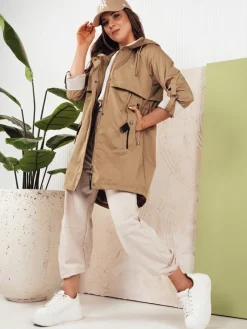 Kurtki Damskie>Dstreet Kurtka parka damska MEROY ciemnobeżowa TY4289