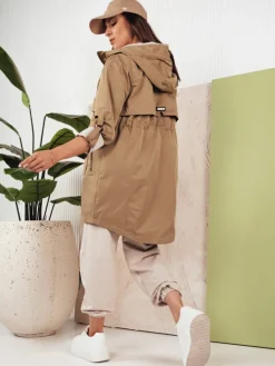 Kurtki Damskie>Dstreet Kurtka parka damska MEROY ciemnobeżowa TY4289