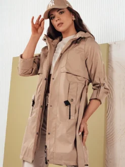 Kurtki Damskie>Dstreet Kurtka parka damska NOLES beżowa TY4282