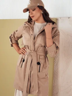 Kurtki Damskie>Dstreet Kurtka parka damska NOLES beżowa TY4282
