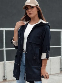 Kurtki Damskie>Dstreet Kurtka parka damska STYLE QUEEN granatowa TY4408