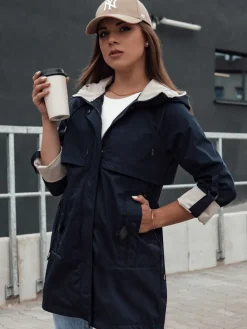 Kurtki Damskie>Dstreet Kurtka parka damska STYLE QUEEN granatowa TY4408